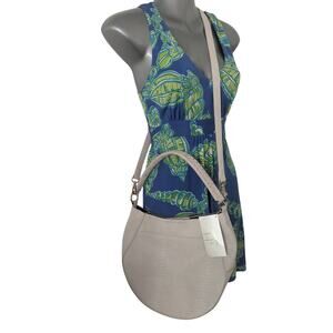 NWT Caroline Hill Large Textured Cream Vegan Leather Bucket Hobo HandBag Bag